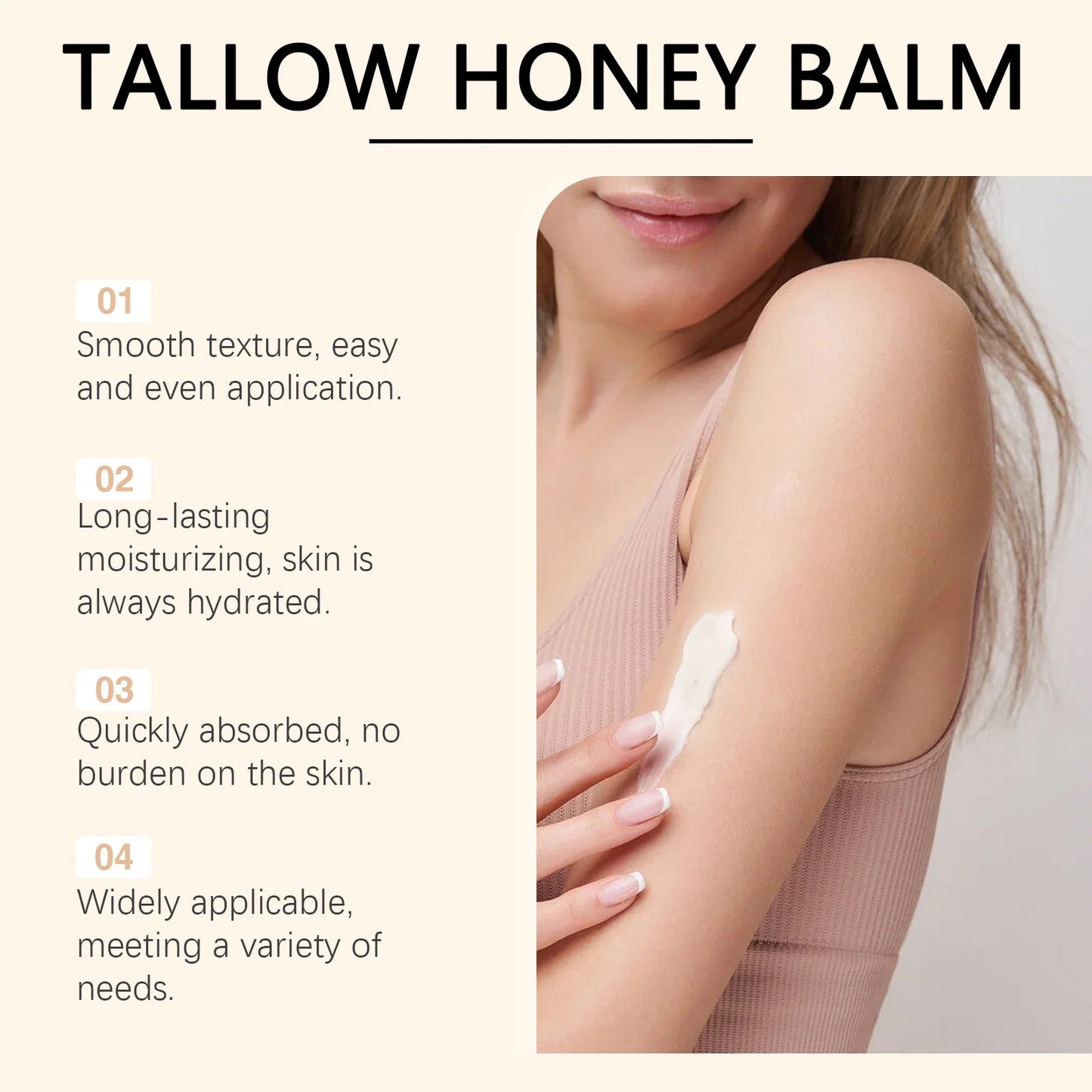 Grass-Fed Beef Tallow & Wild Honey Face & Body Cream | Deep Moisture Balm