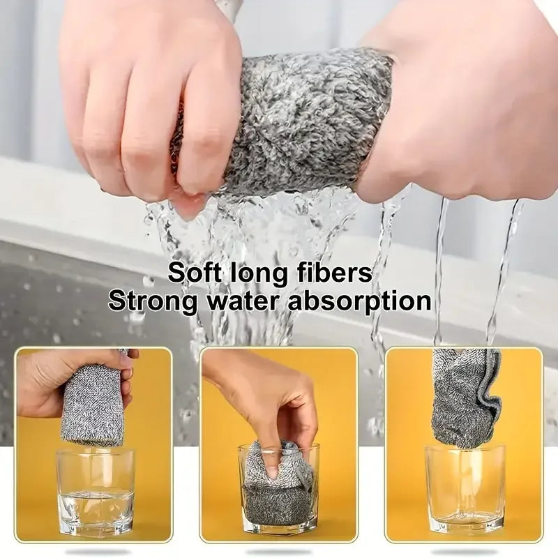 Bamboo Charcoal Microfiber Cleaning Cloth