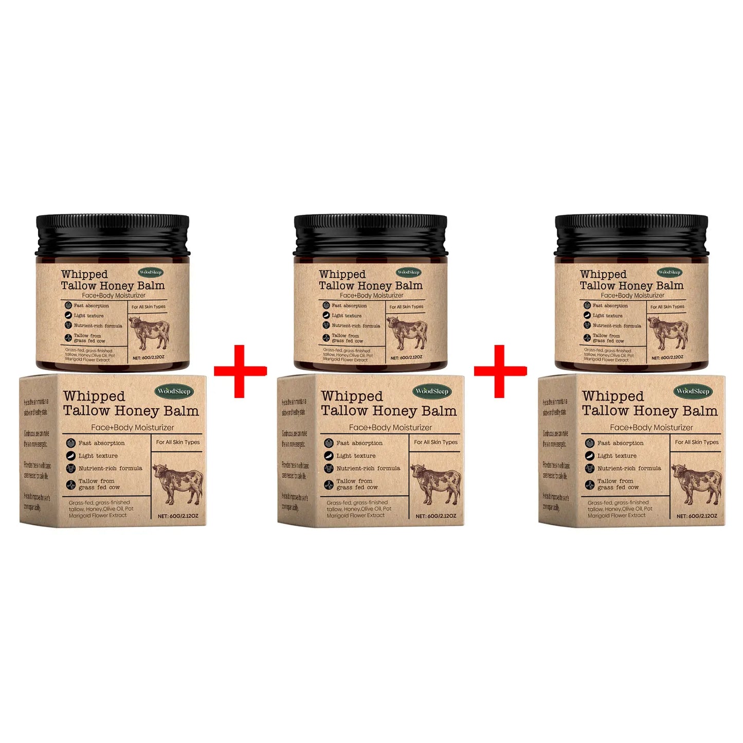 Grass-Fed Beef Tallow & Wild Honey Face & Body Cream | Deep Moisture Balm