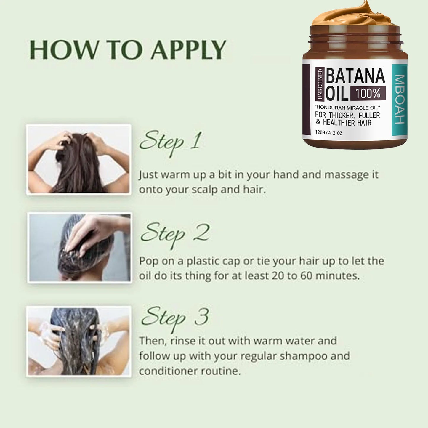 100% Pure Batana Oil from Honduras | Hair Growth & Nourishment Oil