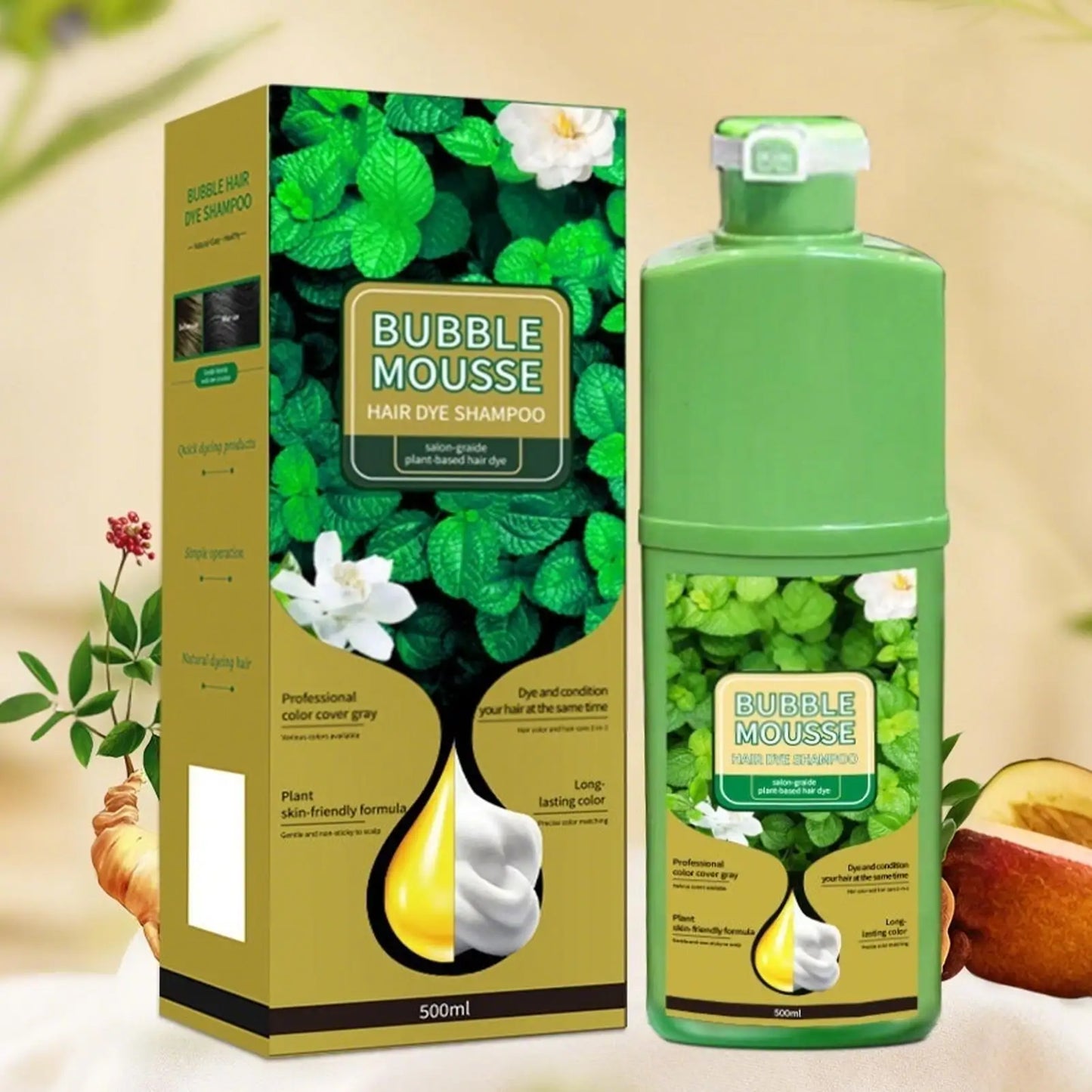 Natural Plant Herbal Hair Dye Shampoo