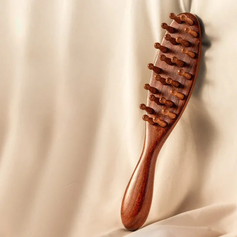 Natural Sandalwood Guasha Massage Comb | Scalp & Body Therapy Tool
