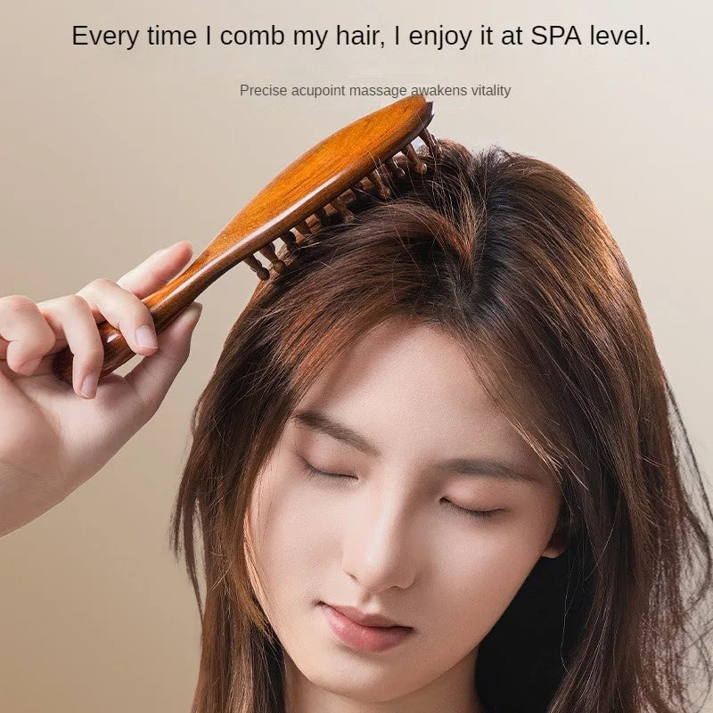 Natural Sandalwood Guasha Massage Comb | Scalp & Body Therapy Tool