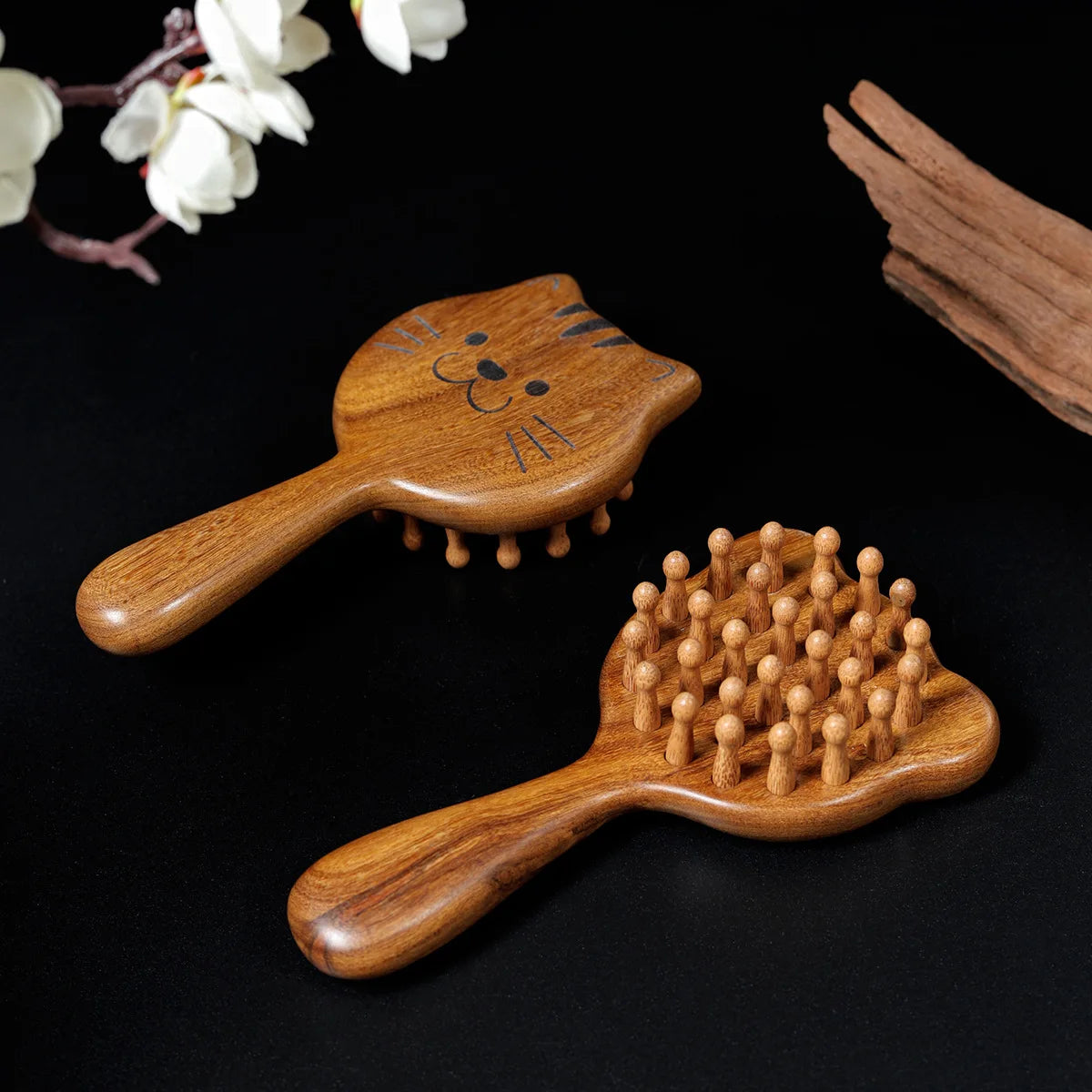 Natural Sandalwood Guasha Massage Comb | Scalp & Body Therapy Tool