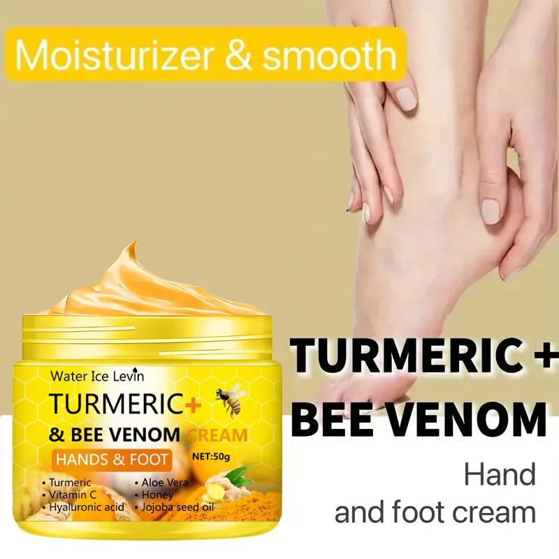 Turmeric & Bee Venom Healing Foot & Hand Cream | Crack Repair & Skin Renewal