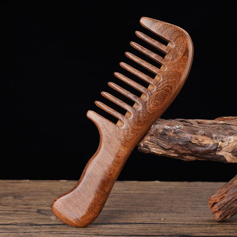 Natural Sandalwood Guasha Massage Comb | Scalp & Body Therapy Tool