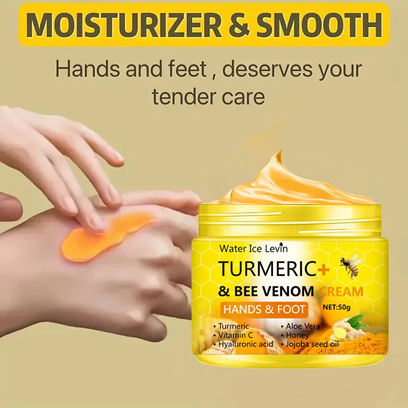 Turmeric & Bee Venom Healing Foot & Hand Cream | Crack Repair & Skin Renewal