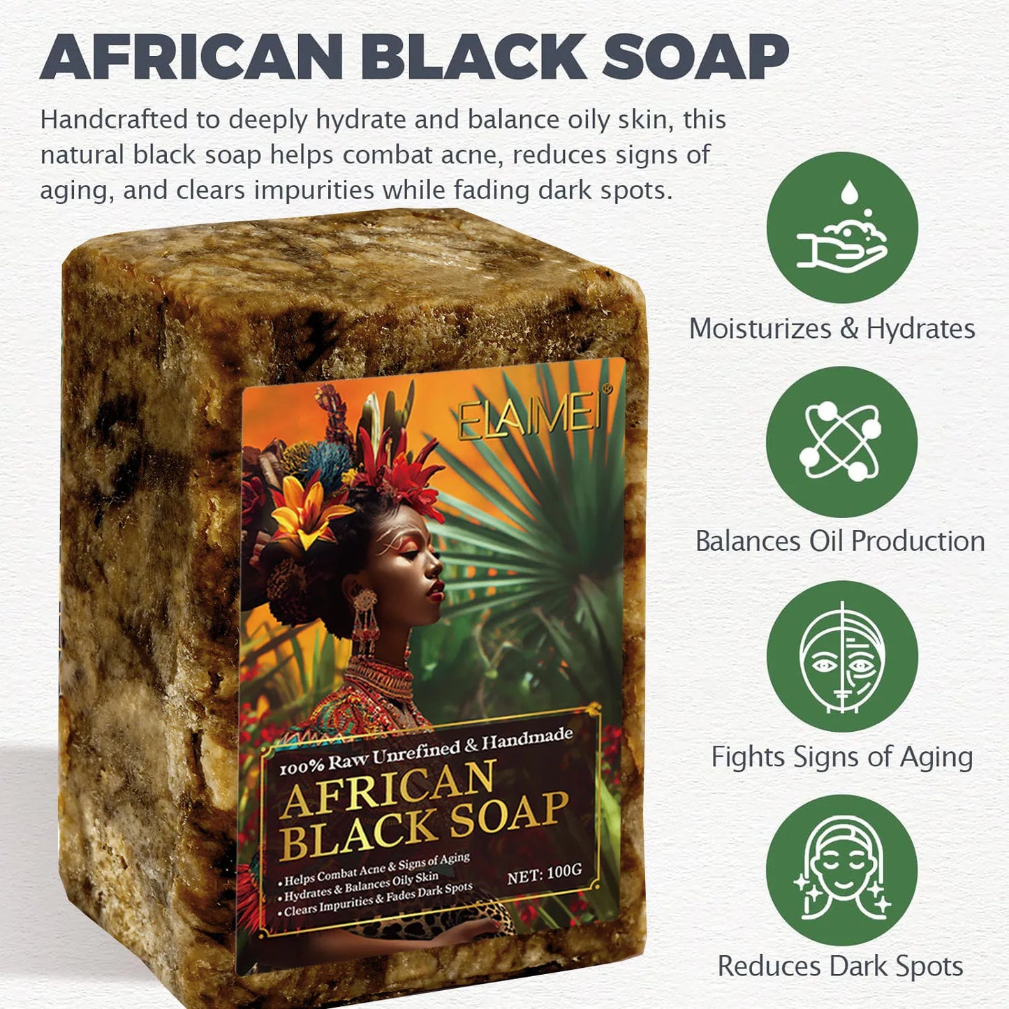 Organic African Black Soap Bar