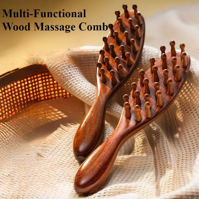 Natural Sandalwood Guasha Massage Comb | Scalp & Body Therapy Tool