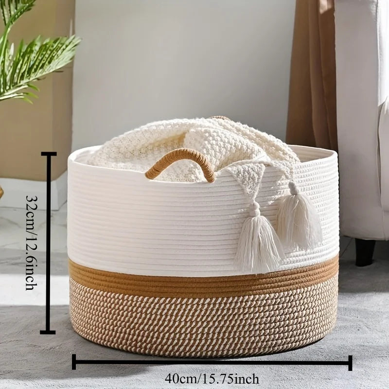 Cotton Rope Woven Laundry Hamper