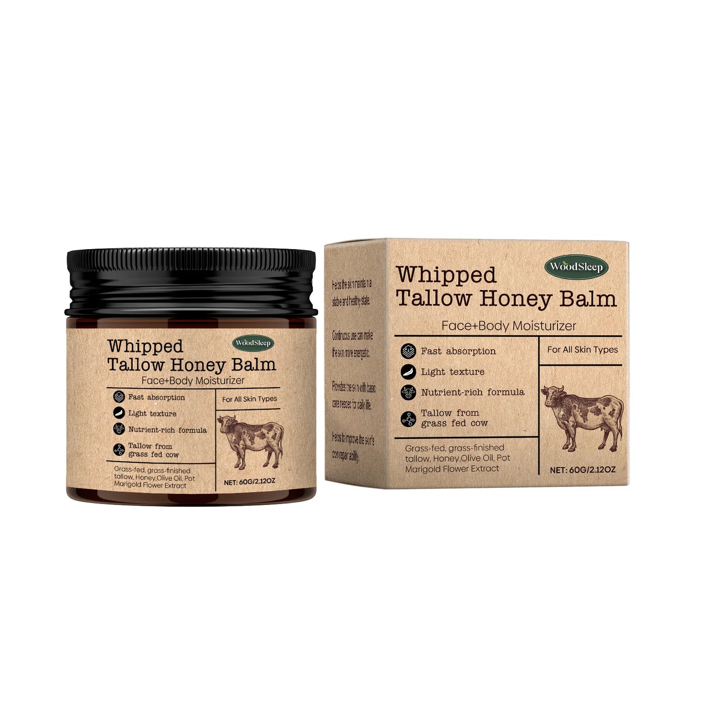 Grass-Fed Beef Tallow & Wild Honey Face & Body Cream | Deep Moisture Balm