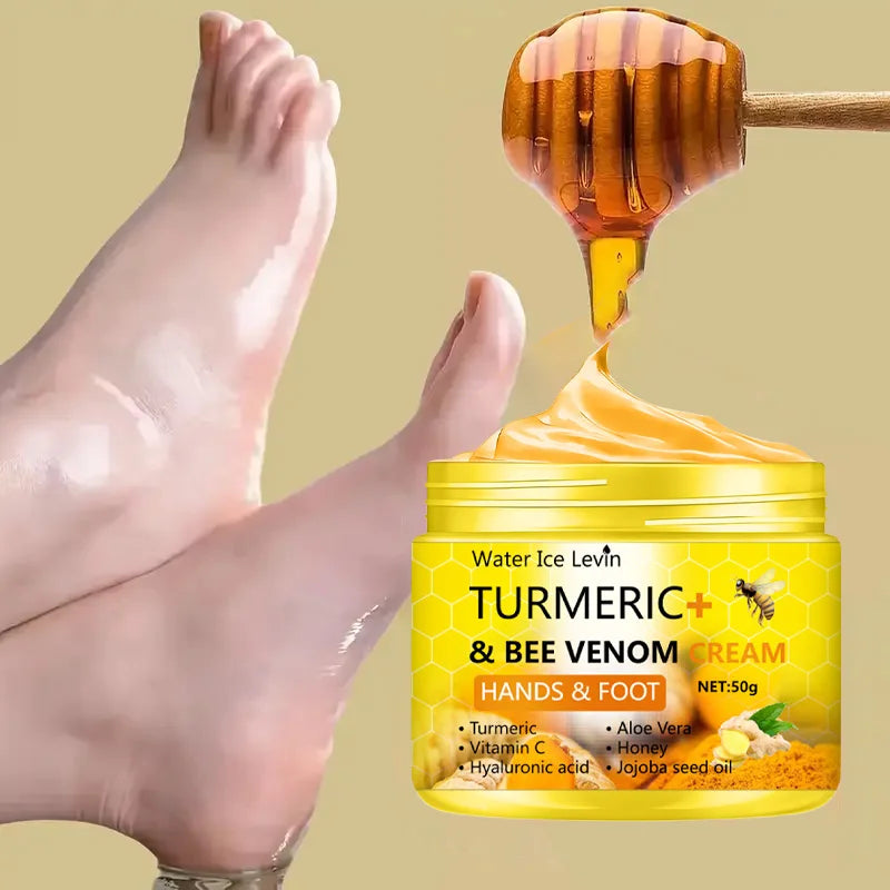 Turmeric & Bee Venom Healing Foot & Hand Cream | Crack Repair & Skin Renewal