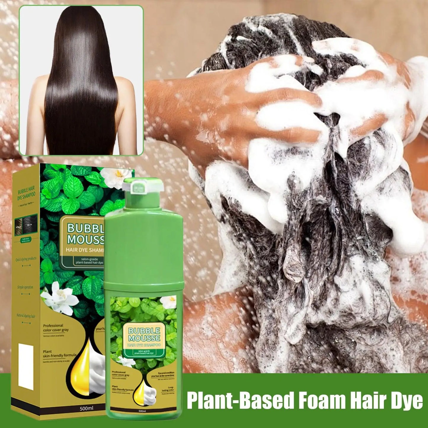 Natural Plant Herbal Hair Dye Shampoo
