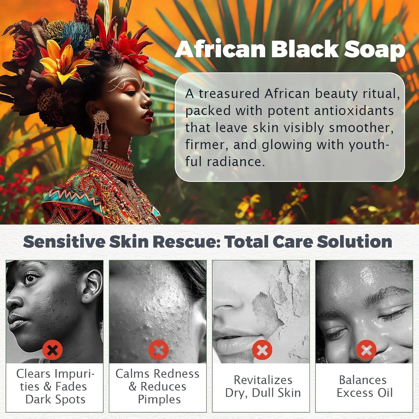 Organic African Black Soap Bar